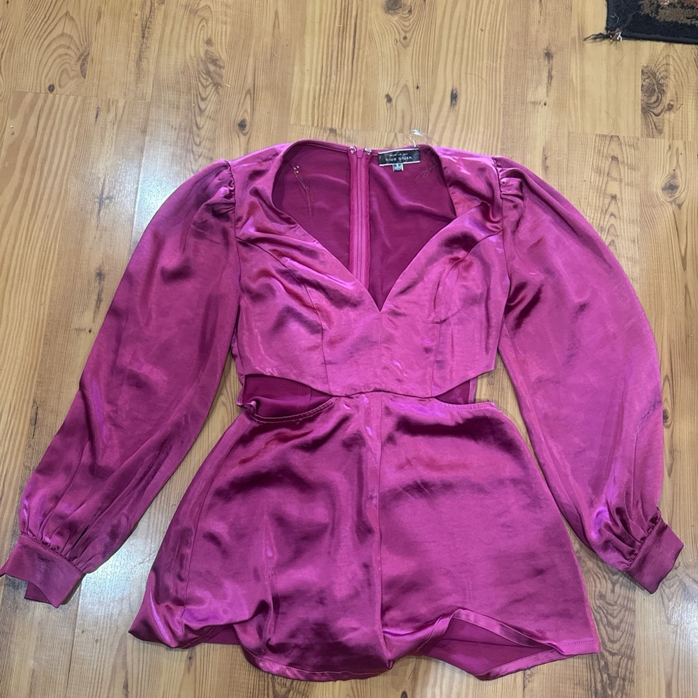 Blue Blush Fuchsia Long-Sleeve Blouse